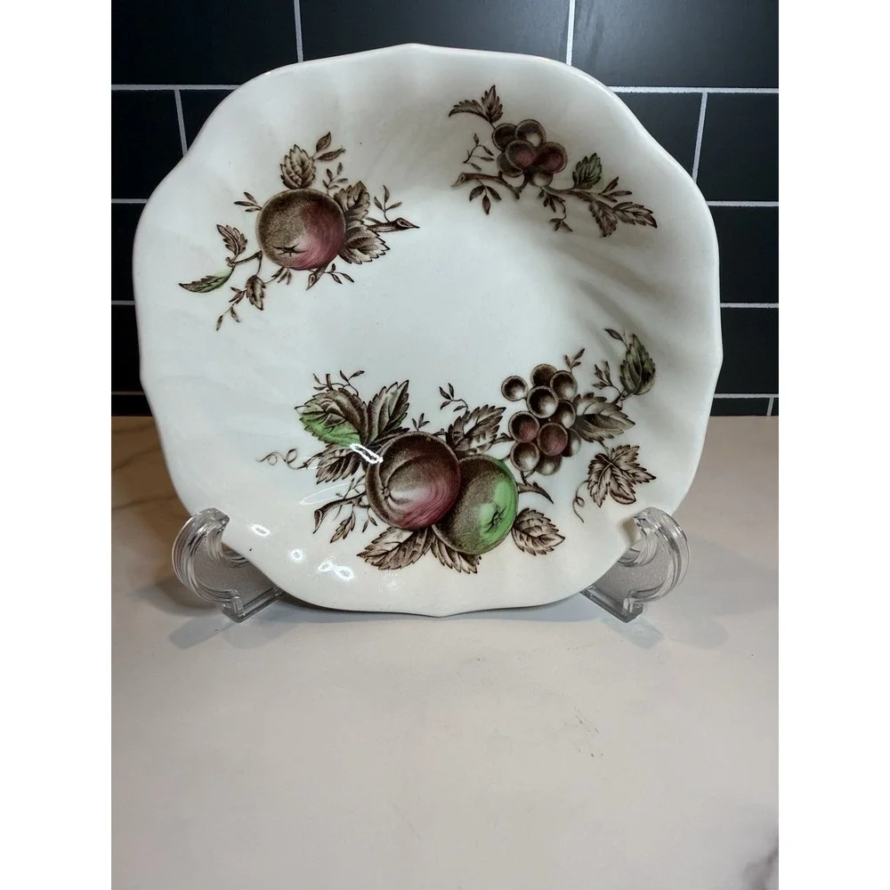 Set of 2 Vintage Johnson Bros Harvest Time Fruit 6.5